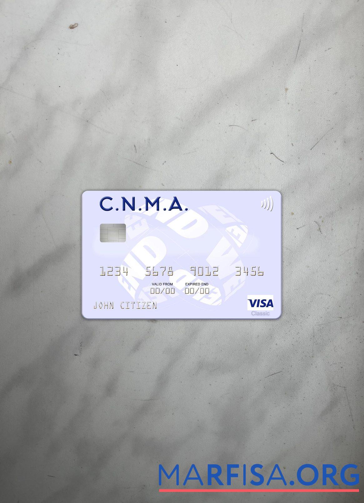 Realistic Algeria Caisse Nationale de Mutualité Agricole visa card photolook front download for verification